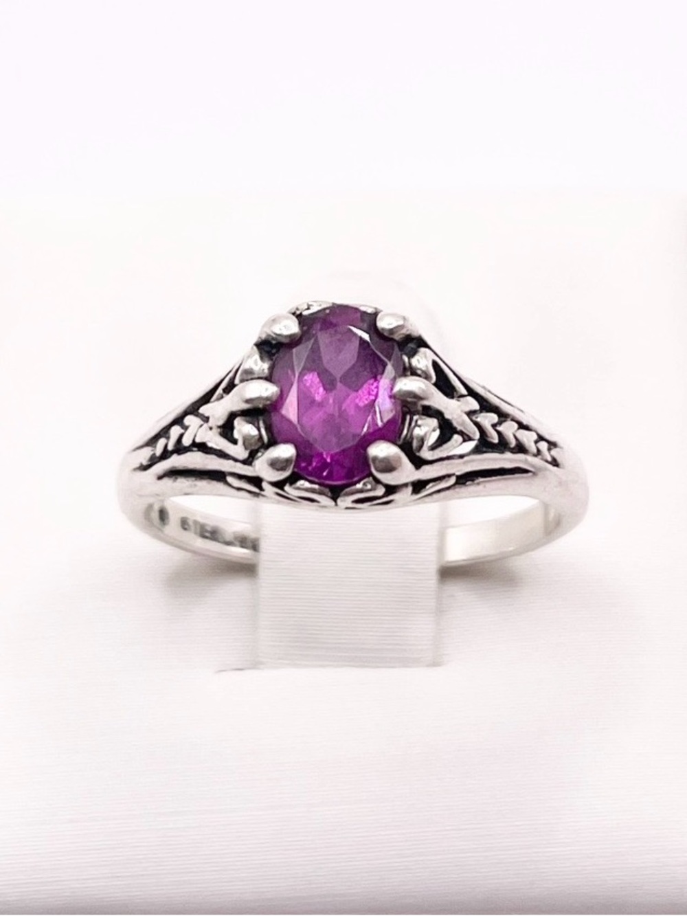 Size 5.5  Pink Tourmaline 925 Sterling Silver Ring Kabana signed